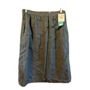 Leslie Fay Size 14P Wool Skirt Gray Petite Sportswear Wool Blend Modest